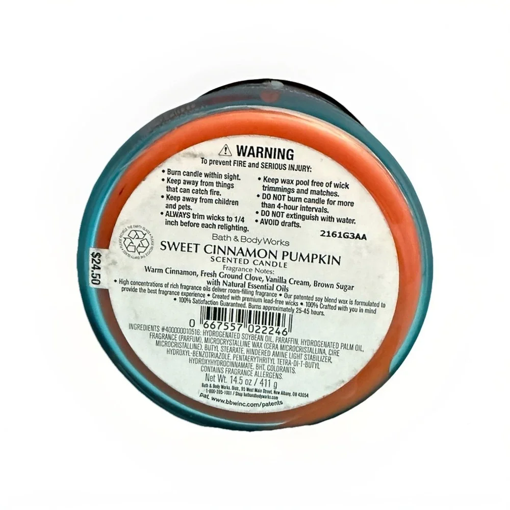 Bath & Body Works Sweet Cinnamon Pumpkin 3-Wick‎ Scented Candle - Picture 3 of 3